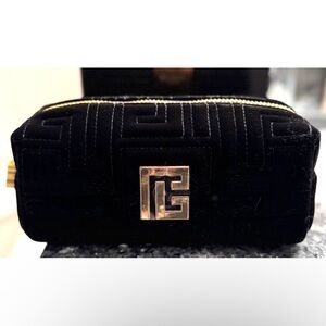 Balmain Black Velvet Travel Cosmetics Bag/Pouch NIB 9x4x4